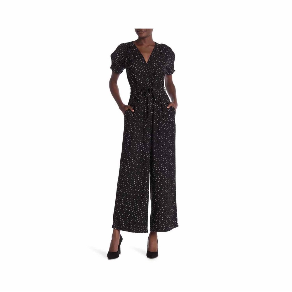 NWT Max Studio black polka dot jumper with…